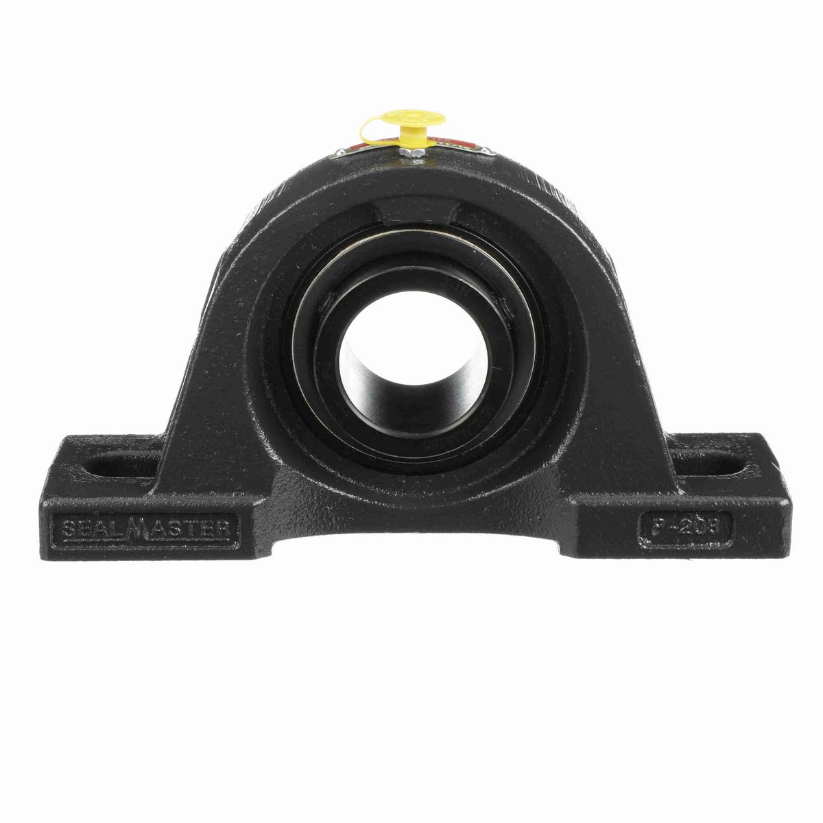 Sealmaster Mounted Cast Iron Two Bolt Pillow Block Ball Bearing - 52100 Bearing Steel, Black Oxided - Setscrew Lock - SP-27