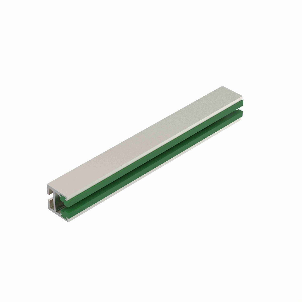 System Plast Chain Guide: 1.37"W X 1.44"H X 96"L Green UHMW-PE - VG-370-40-8