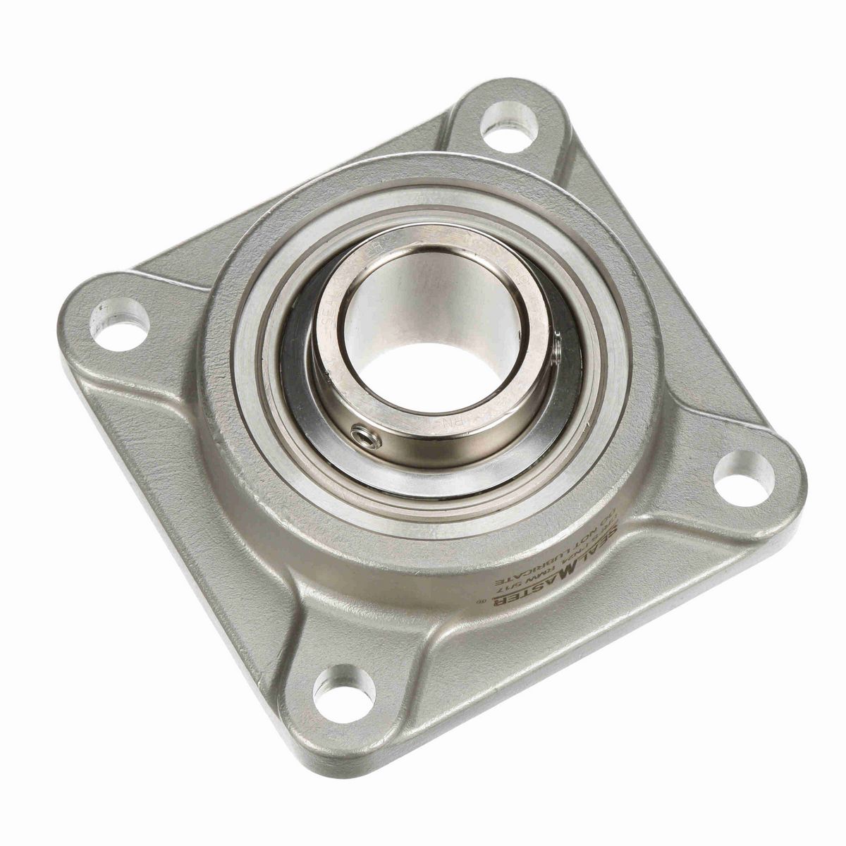 Sealmaster Mounted Stainless Steel Four Bolt Flange Ball Bearing - 52100 Bearing Steel, Phosphorus Nickel Coated - Setscrew Lock - Corrosion Resistant - Reduced Maintenance - Lubed for Life - CRFS-PN24 RMW