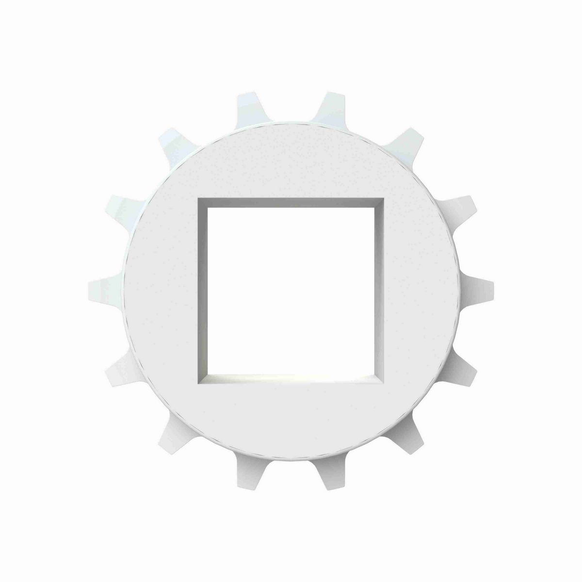 Rexnord 8500 Series Solid One Piece Machined UHMWPE Sprocket with 14 Teeth and a 1in Square Bore - 114-3593-1
