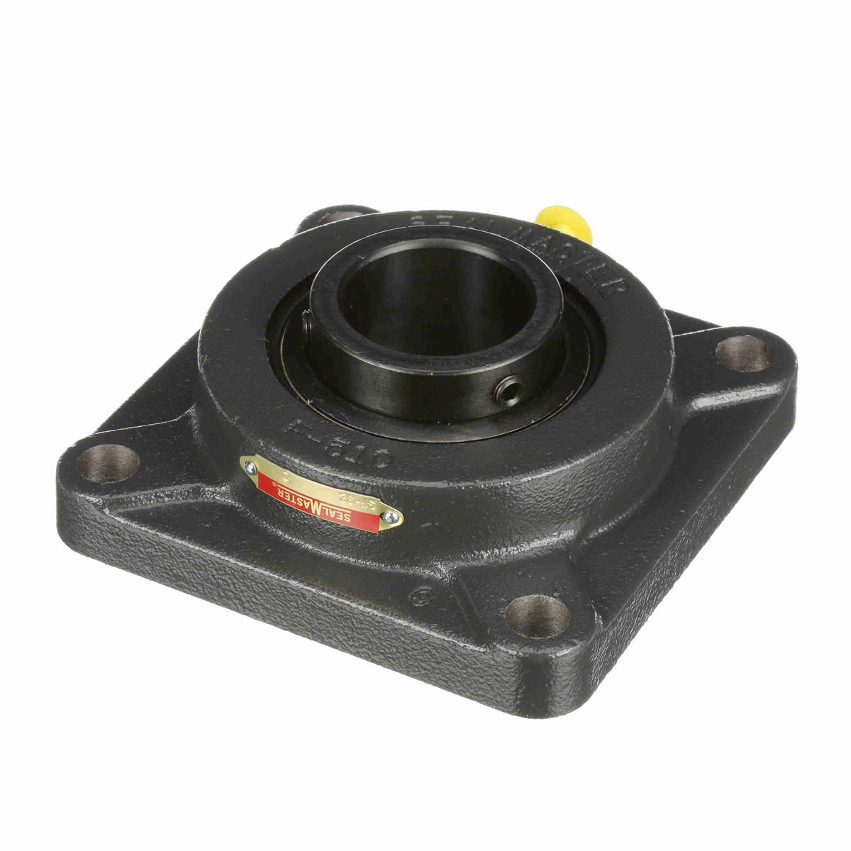Sealmaster Mounted Cast Iron Four Bolt Flange Ball Bearing - 52100 Bearing Steel, Black Oxided - Setscrew Lock - SF-32