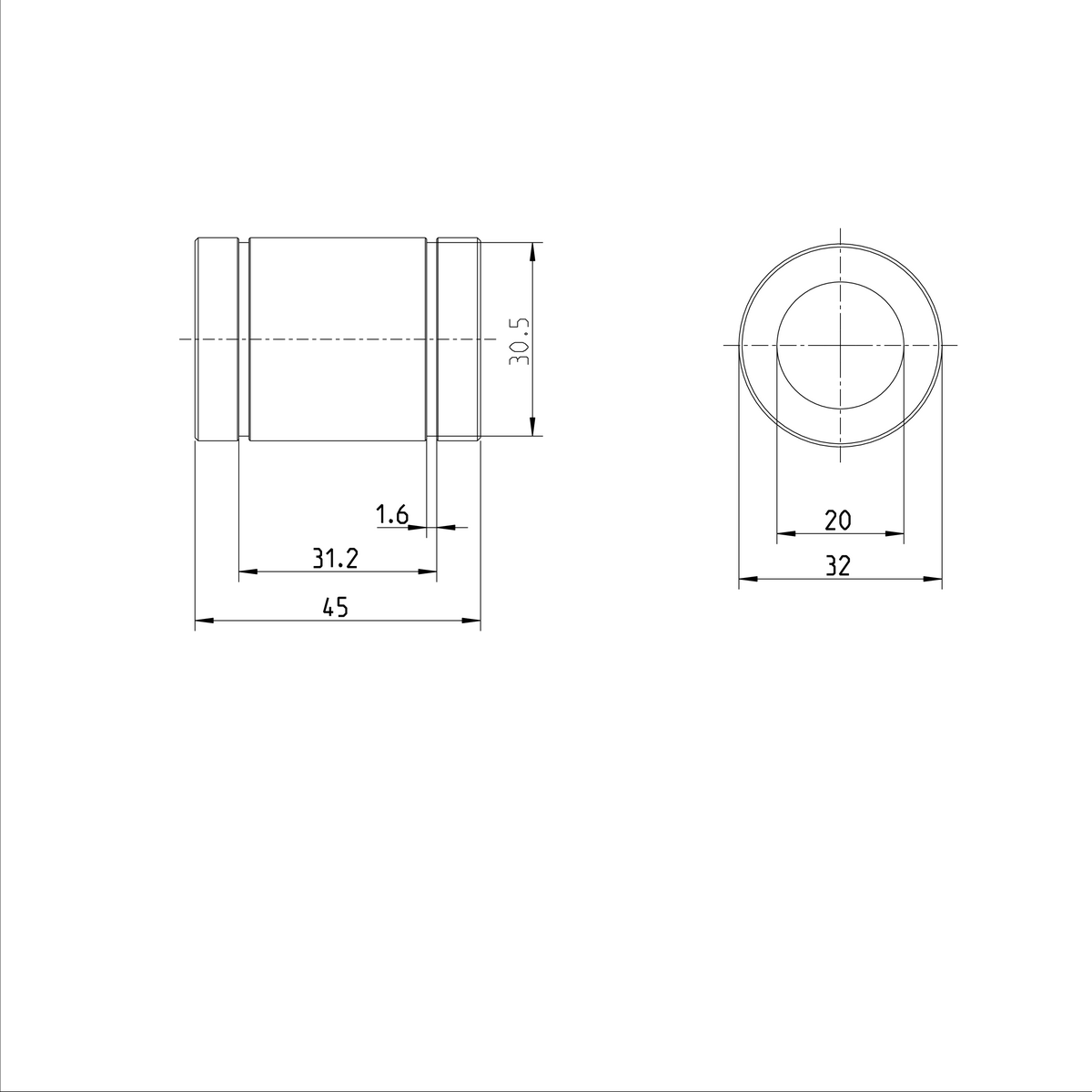 Стандартная линейная втулка Bosch Rexroth KBM-20-DD [R060202010]