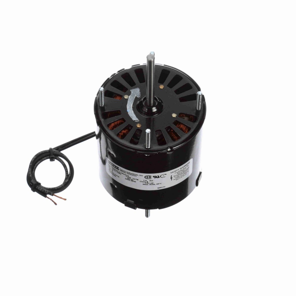 FASCO Fan and Blower Motor, 1/25 HP, 1 Ph, 60 Hz, 230 V, 3000 RPM, 1 Speed, 3.3" Diameter, OAO - D216