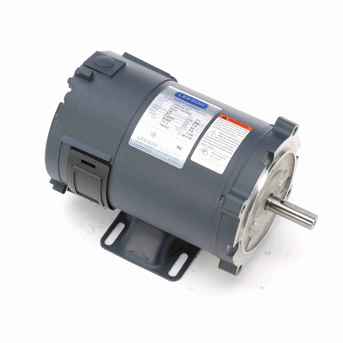 LEESON Low Voltage Motor, 0.33 HP, 12 V, 1800 RPM, S56C Frame, TENV - 108046.00