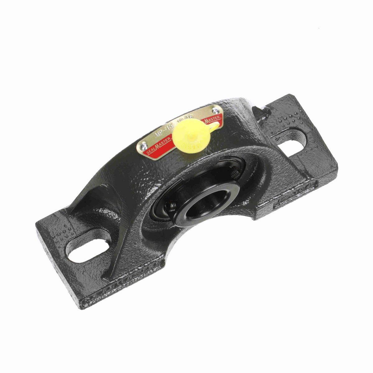 Sealmaster Mounted Cast Iron Two Bolt Pillow Block Ball Bearing - 52100 Bearing Steel, Black Oxided - Setscrew Lock - MP-15