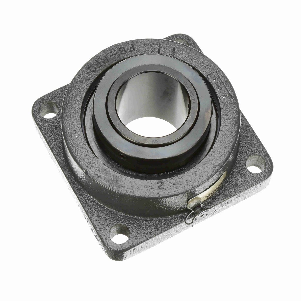 Sealmaster Mounted Ductile Iron Four Bolt Flange Spherical Roller - 52100 Bearing Steel, Black Oxided - Collar Mount Lock - USFBE5000-207