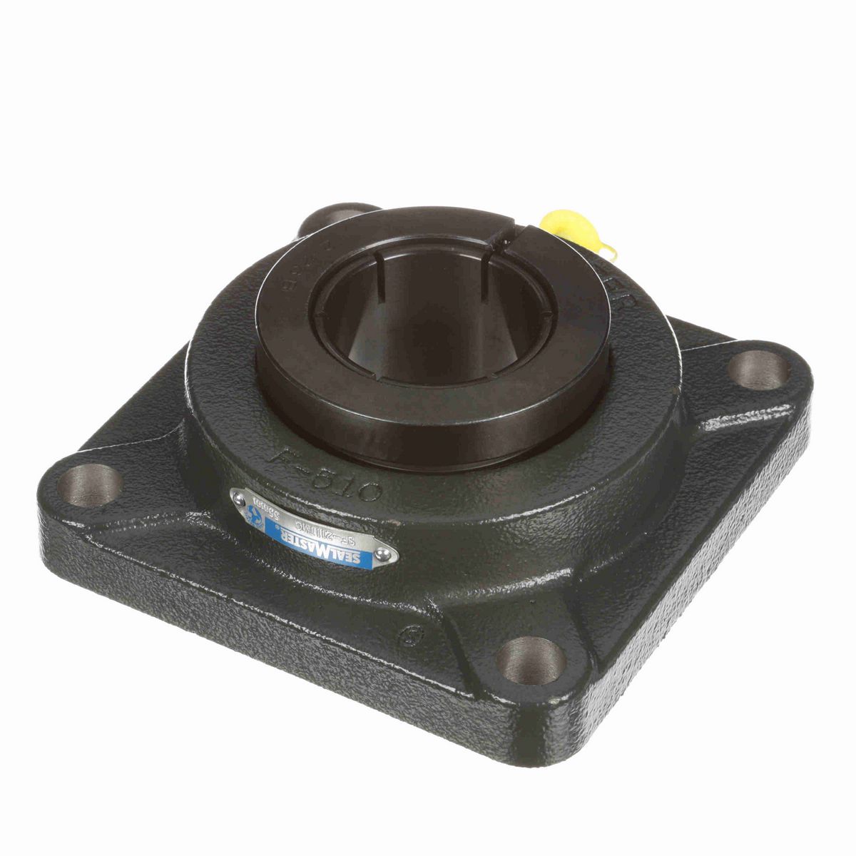 Sealmaster Mounted Cast Iron Four Bolt Flange Ball Bearing - 52100 Bearing Steel, Black Oxided - Concentric Lock - SF-211TMC