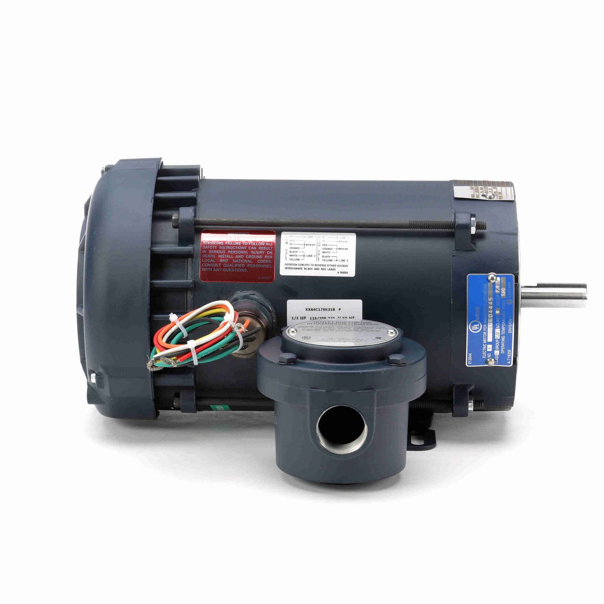 LEESON Explosion Proof Motor, 0.33 HP, 1 Ph, 60 Hz, 115/208-230 V, 1200 RPM, 56C Frame, EPFC - 116607.00
