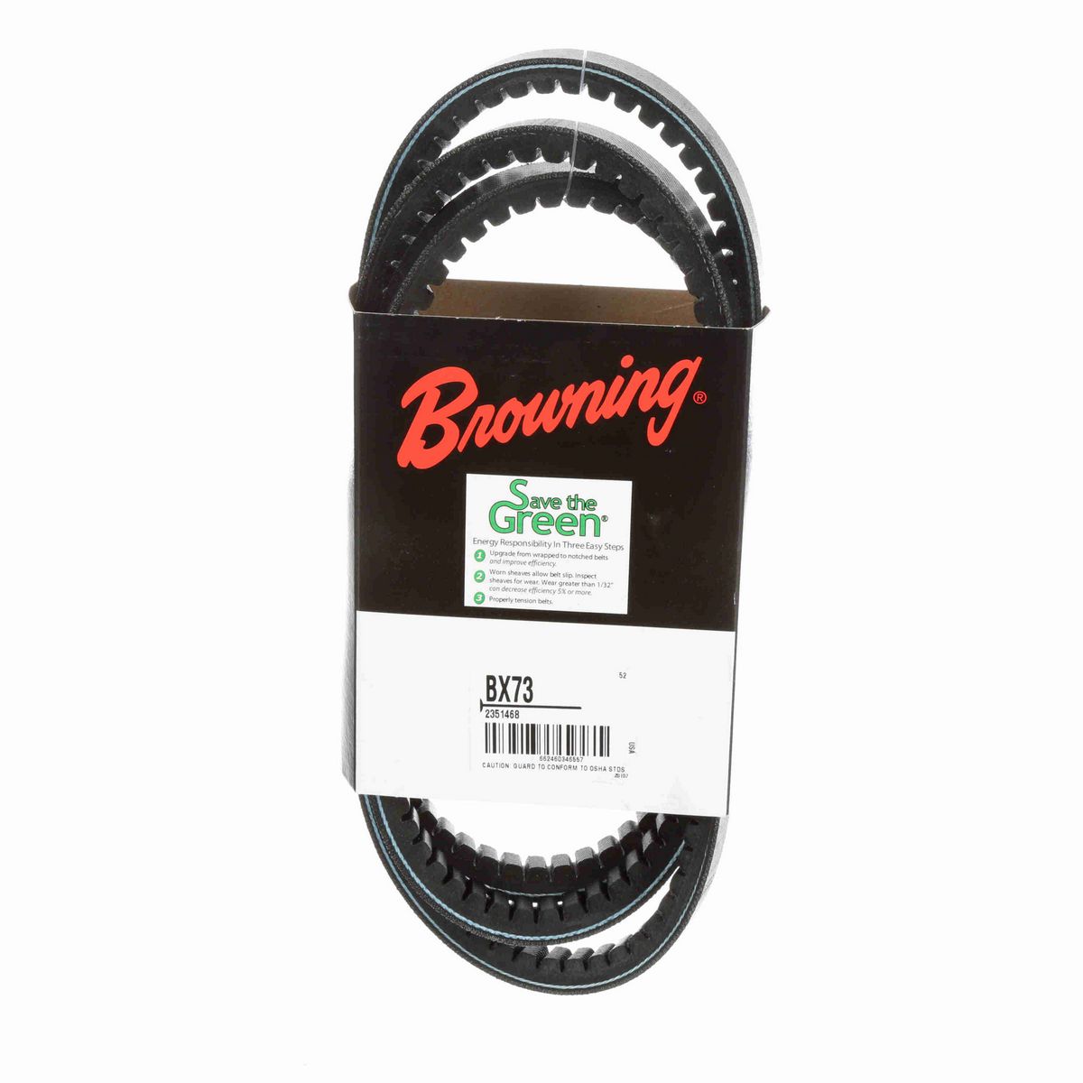 Browning EPDM Notched Belt 98% Efficient - BX73