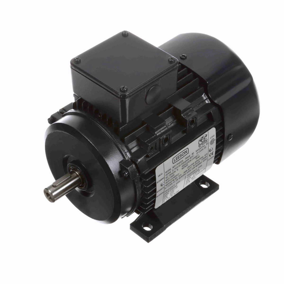 LEESON Aluminium Motor, 0.75 & 0.75 HP, 3 Ph, 60 & 50 Hz, 230/460 & 200/400 V, 1800 & 1500 RPM, 80 Frame, TEFC - R310
