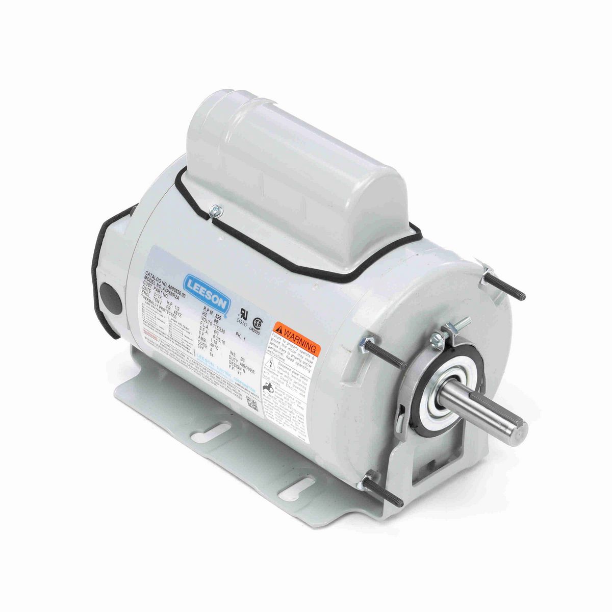 LEESON Agricultural Motor, 0.50 HP, 1 Ph, 60 Hz, 115/230 V, 900 RPM, 48YZ Frame, TEAO - A099836.00