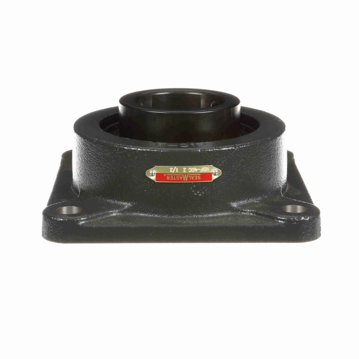 Sealmaster Mounted Cast Iron Four Bolt Flange Ball Bearing - 52100 Bearing Steel, Black Oxided - Setscrew Lock - MSF-40C