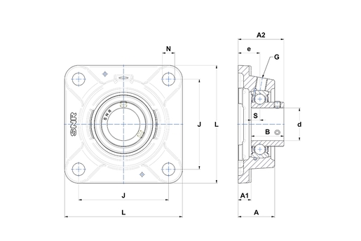 Фланцевый подшипниковый узел SNR USFE205-15T04