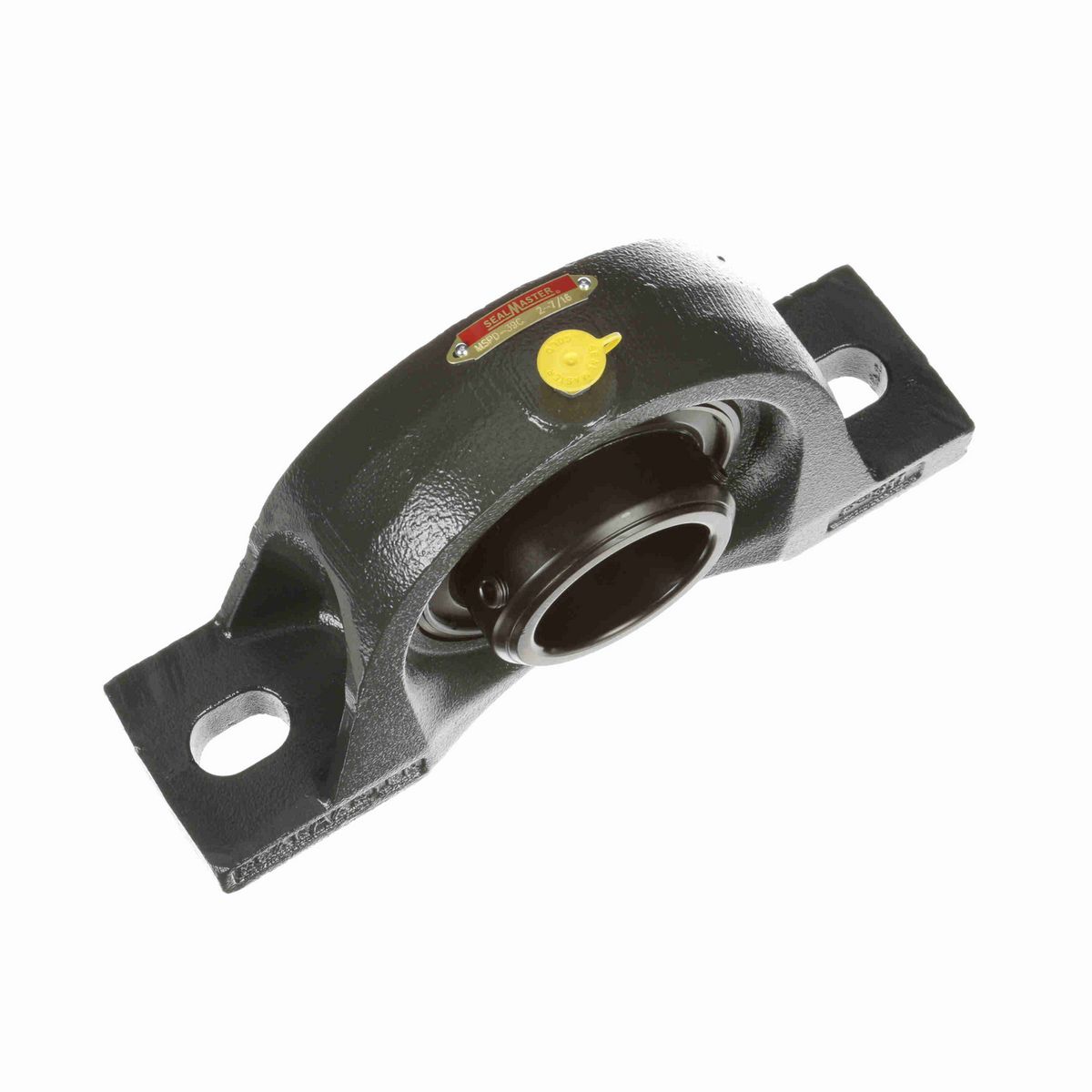 Sealmaster Mounted Cast Iron Two Bolt Pillow Block Ball Bearing - 52100 Bearing Steel, Black Oxided - Double Setscrew Lock - MSPD-39C