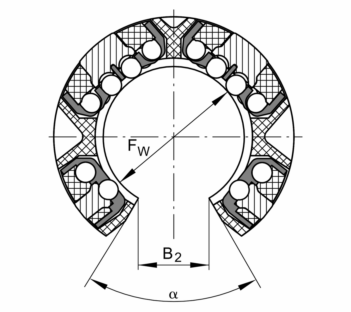 Шарикоподшипник для линейного перемещения INA KSO50-PP