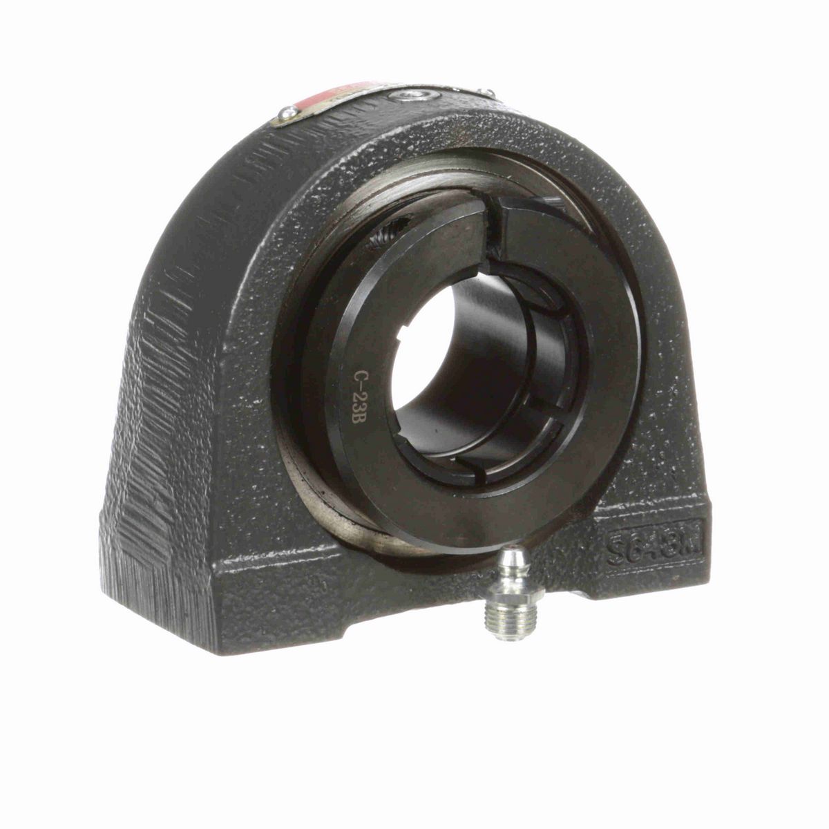 Sealmaster Mounted Cast Iron Tapped Base Pillow Block Ball Bearing - 52100 Bearing Steel, Black Oxided - Concentric Lock - TBMH-23T