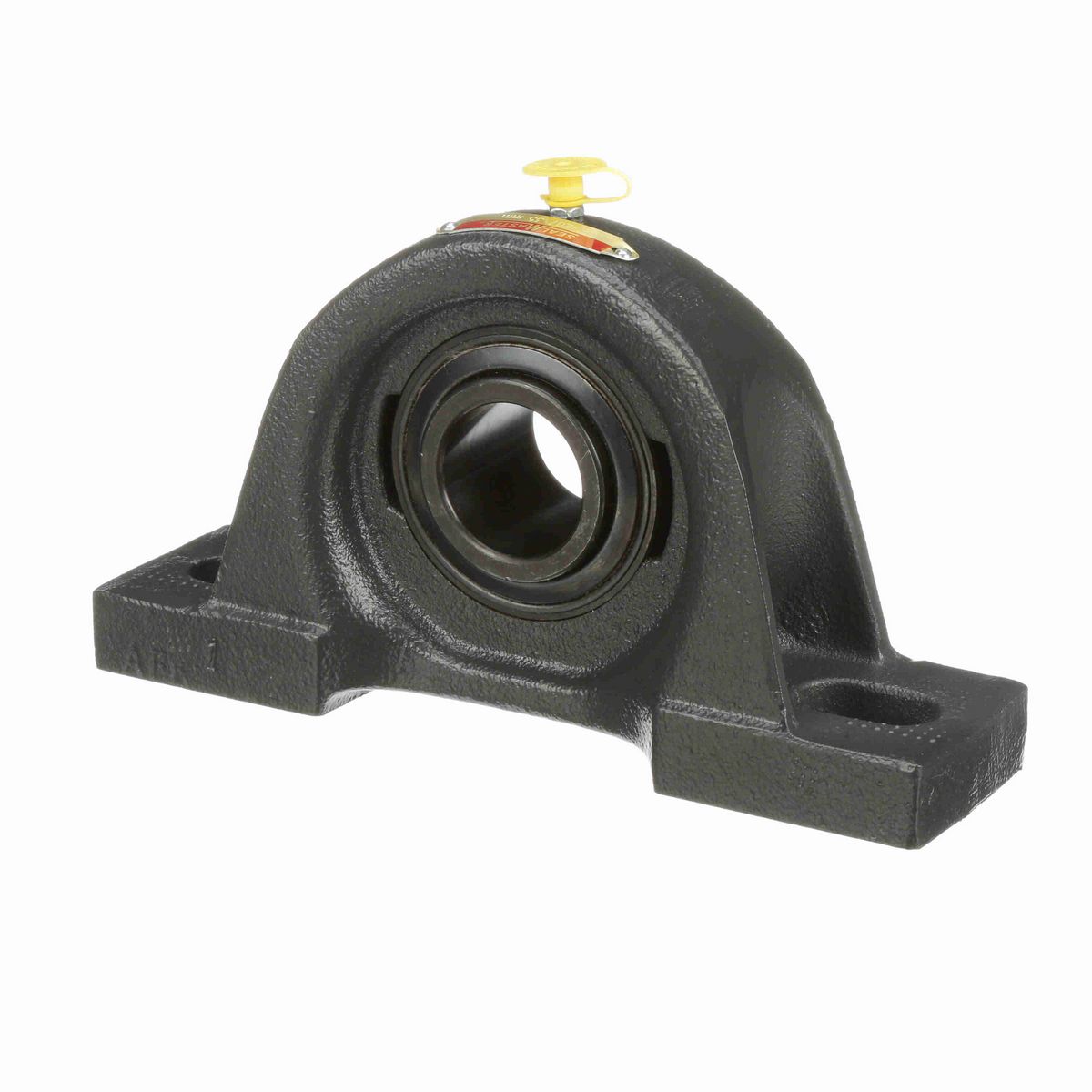 Sealmaster Mounted Cast Iron Two Bolt Pillow Block Ball Bearing - 52100 Bearing Steel, Black Oxided - Setscrew Lock - SP-207
