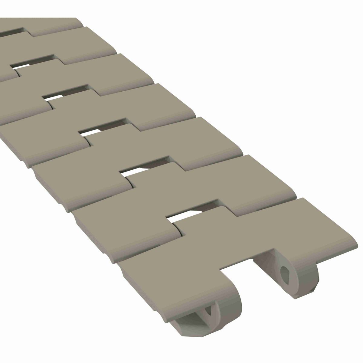 Rexnord 880TAB Side-flexing Solid Top, Material: Extreme Chemical Resistant (Grey), Width: 3.25in, Pitch: 1.5in - 81437091