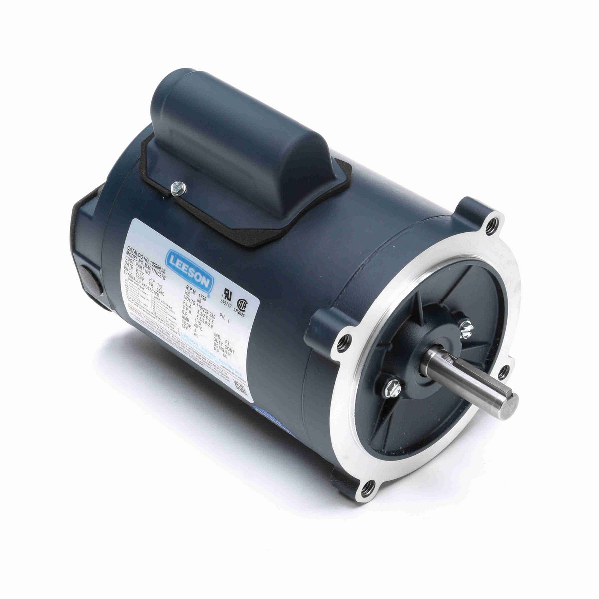 LEESON General Purpose Motor, 0.33 HP, 1 Ph, 60 Hz, 115/230 V, 1800 RPM, S56C Frame, TENV - 102869.00