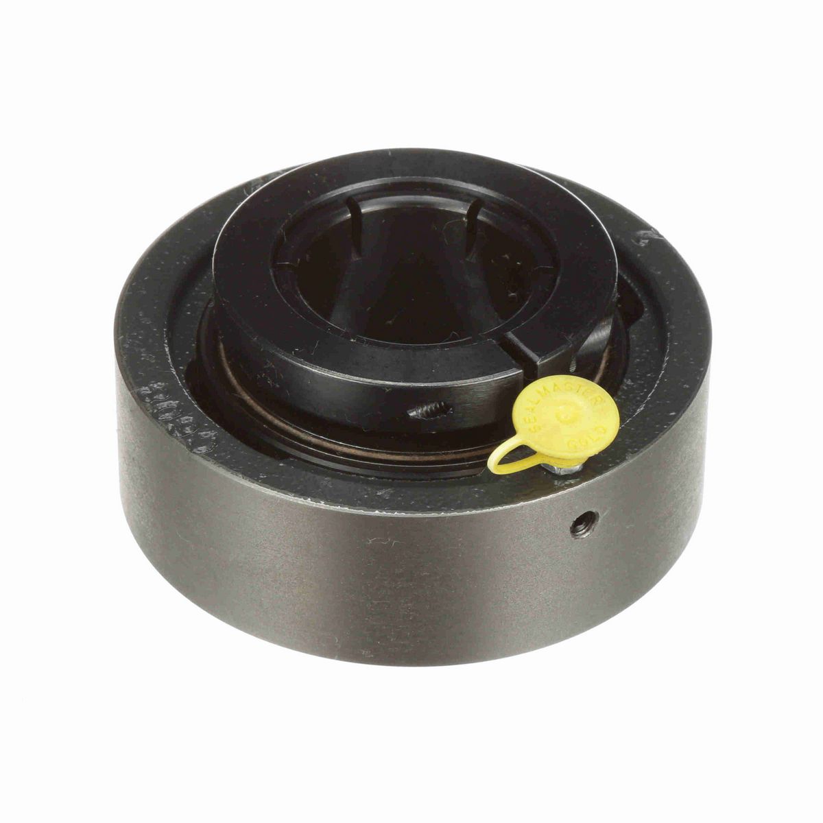 Sealmaster Mounted Cast Iron Cylindrical Cartridge Ball Bearing - 52100 Bearing Steel, Black Oxided - Concentric Lock - SC-27T
