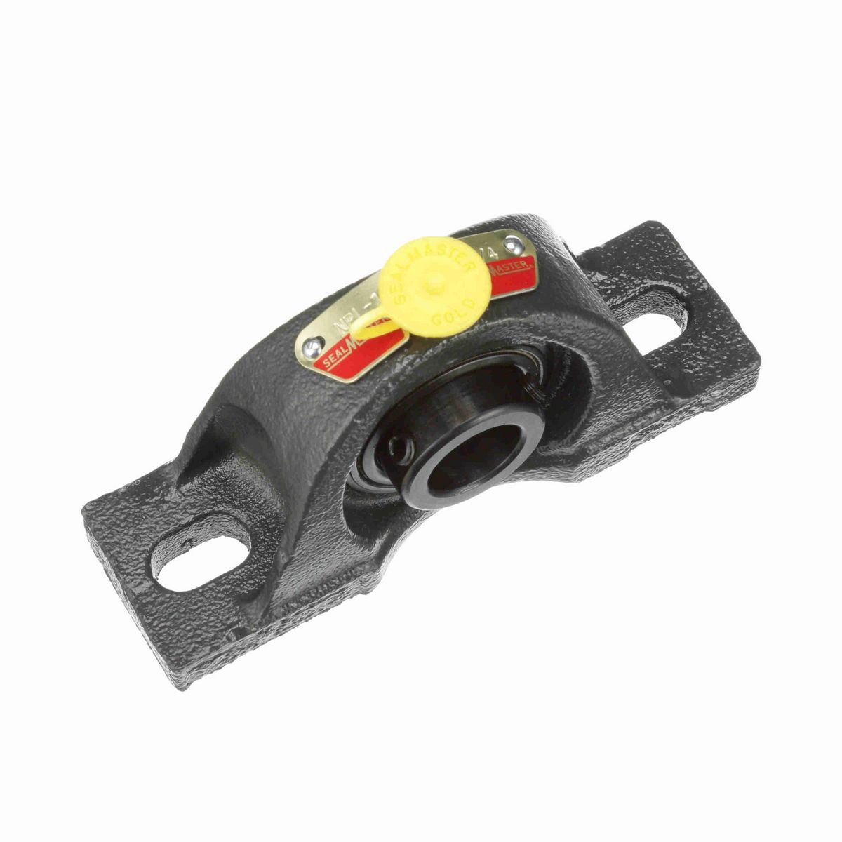Sealmaster Mounted Cast Iron Two Bolt Low Base Pillow Block Ball Bearing - 52100 Bearing Steel, Black Oxided - Setscrew Lock - NPL-12