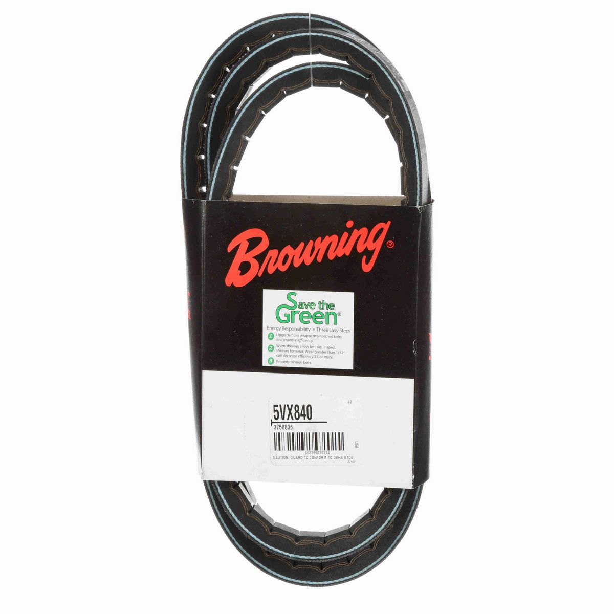 Browning EPDM Notched Belt 98% Efficient - 5VX840