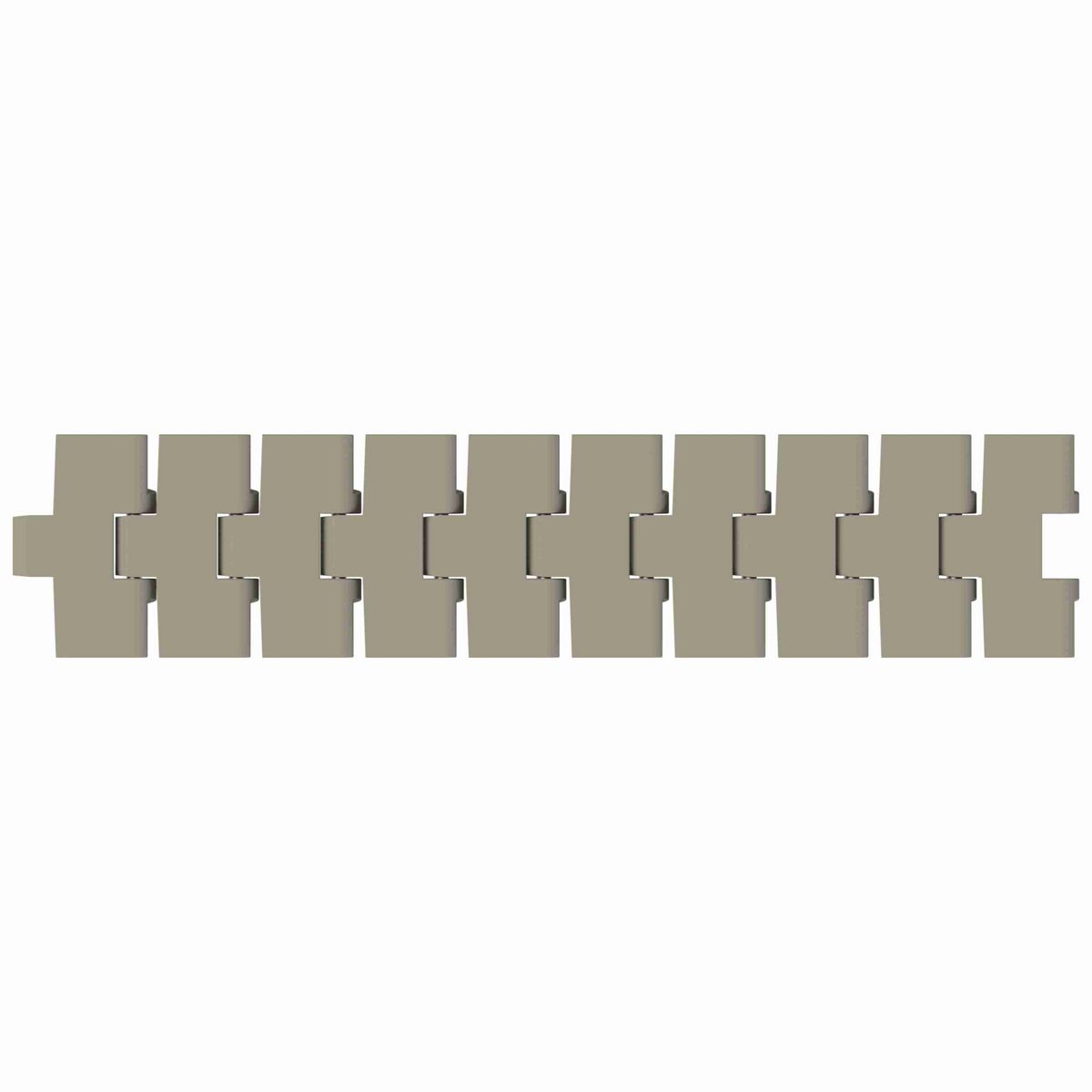 Rexnord 880B Side-flexing Solid Top, Material: Extreme Chemical Resistant (Grey), Width: 3.25in, Pitch: 1.5in - 81432161