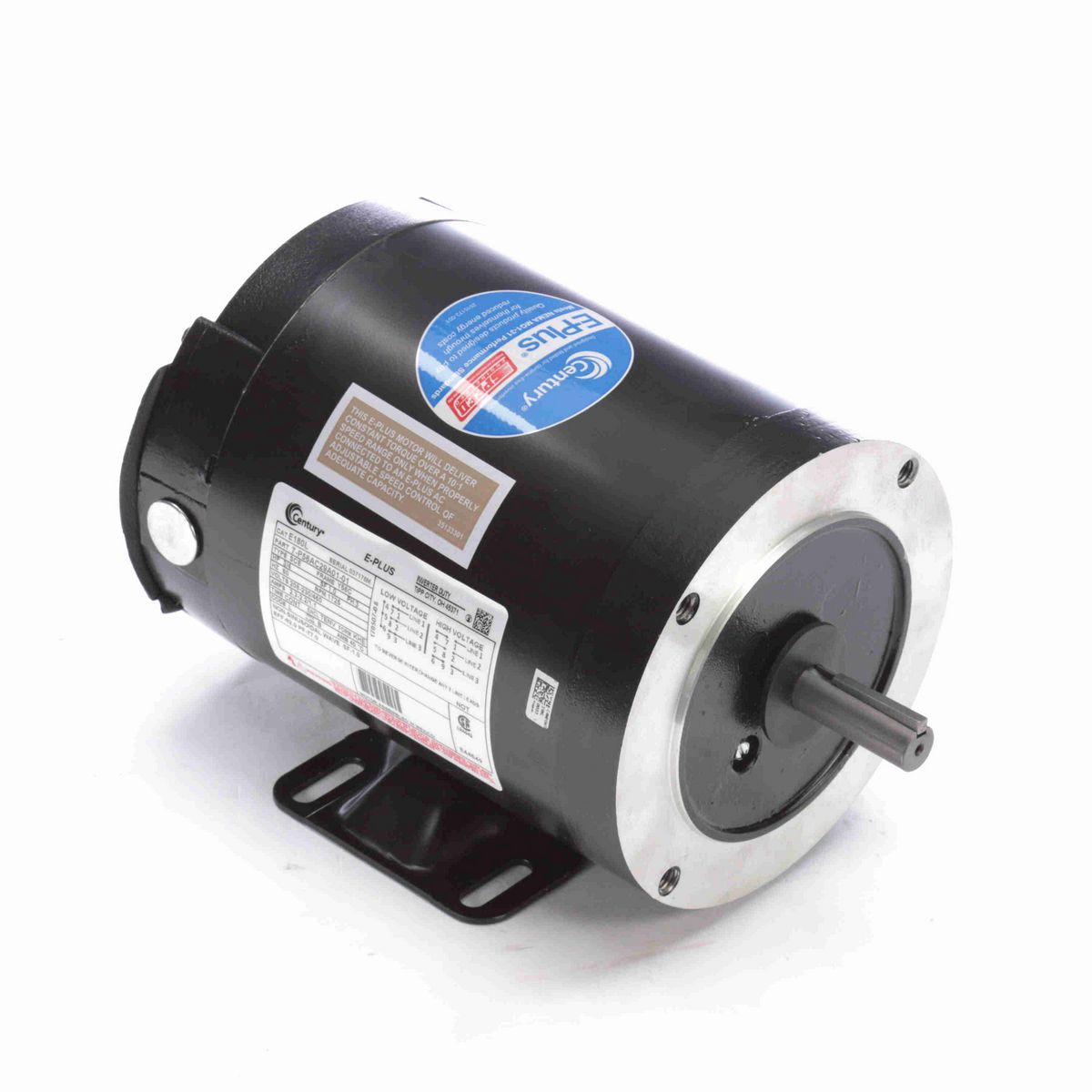 Century E-PLUS ® Speed Ratio Motor, 3/4 HP, 3 Ph, 60 Hz, 208-230/460 V, 1800 RPM, Y56C Frame, TENV - E180L