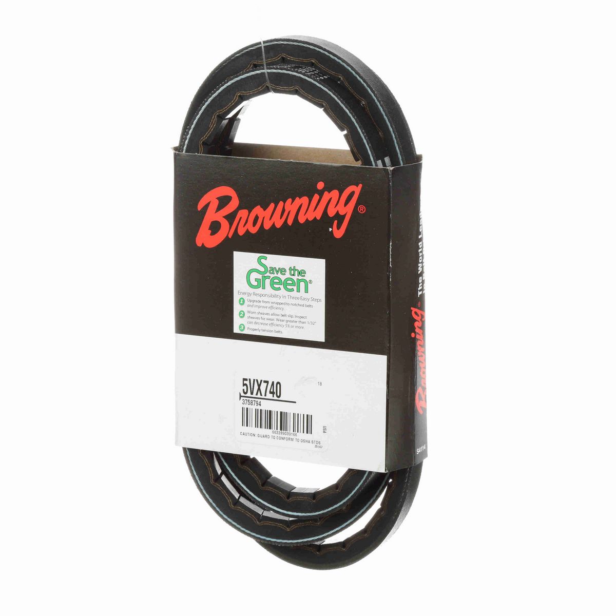 Browning EPDM Notched Belt 98% Efficient - 5VX740