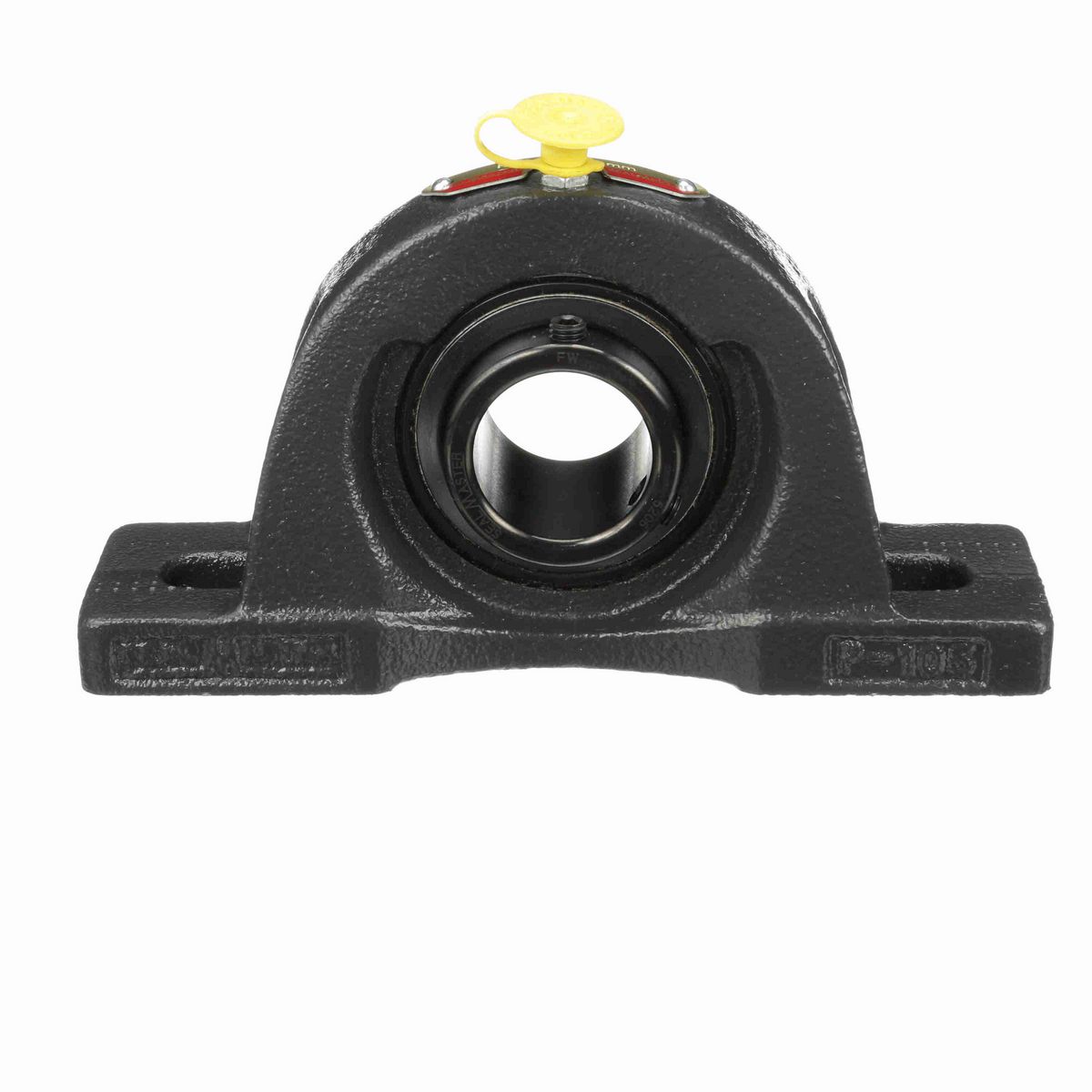 Sealmaster Mounted Cast Iron Two Bolt Pillow Block Ball Bearing - 52100 Bearing Steel, Black Oxided - Setscrew Lock - NP-206