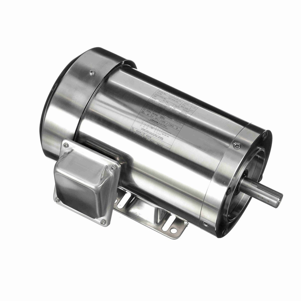 LEESON SST Duck™ General Purpose Motor, 1 & 0.75 HP, 3 Ph, 60 & 50 Hz, 230/460 & 190/380 V, 3600 & 3000 RPM, 143TC Frame, TEFC - 191486.00