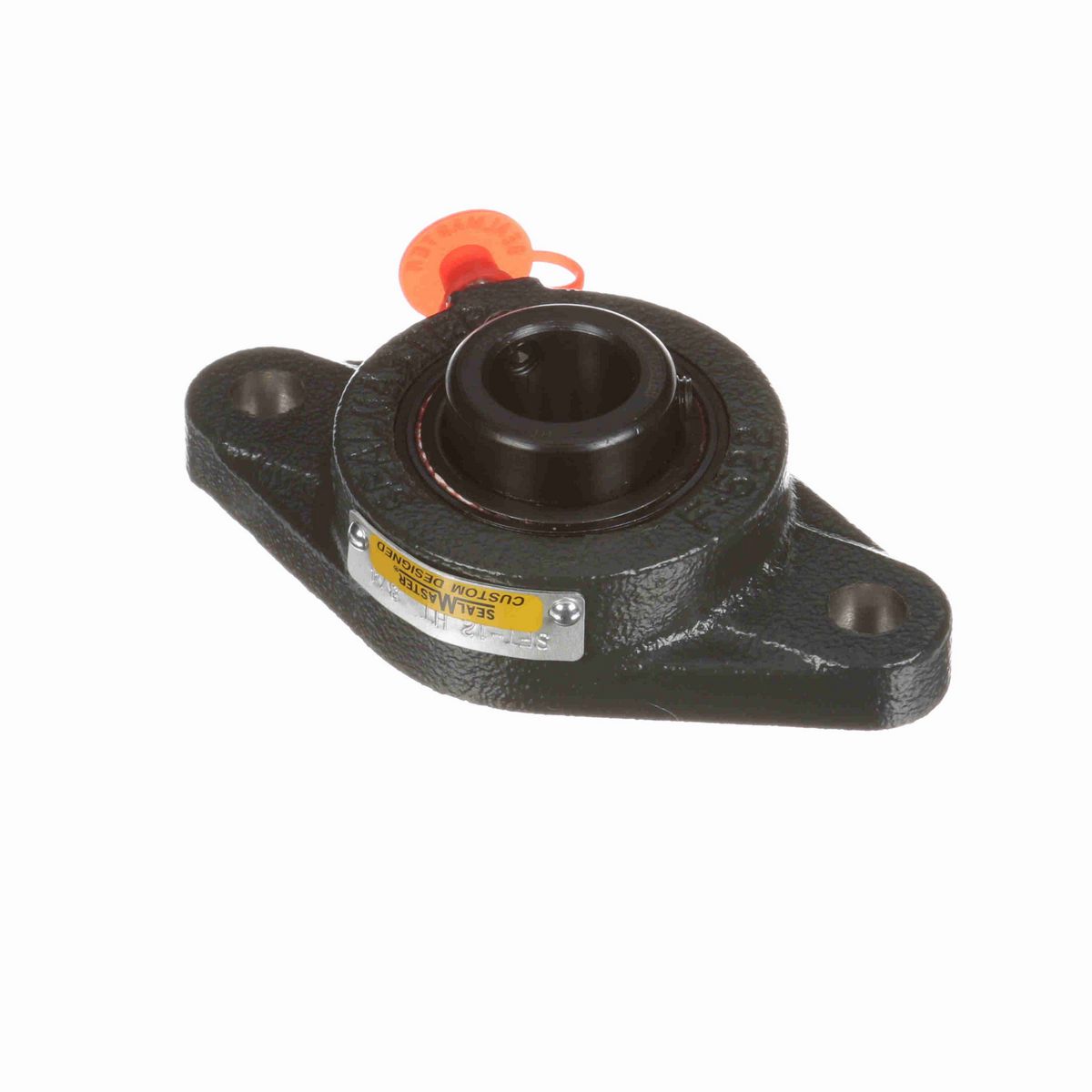 Sealmaster Mounted Cast Iron Two Bolt Flange Ball Bearing - 52100 Bearing Steel, Black Oxided - Setscrew Lock - High Temperature - SFT-12 HT
