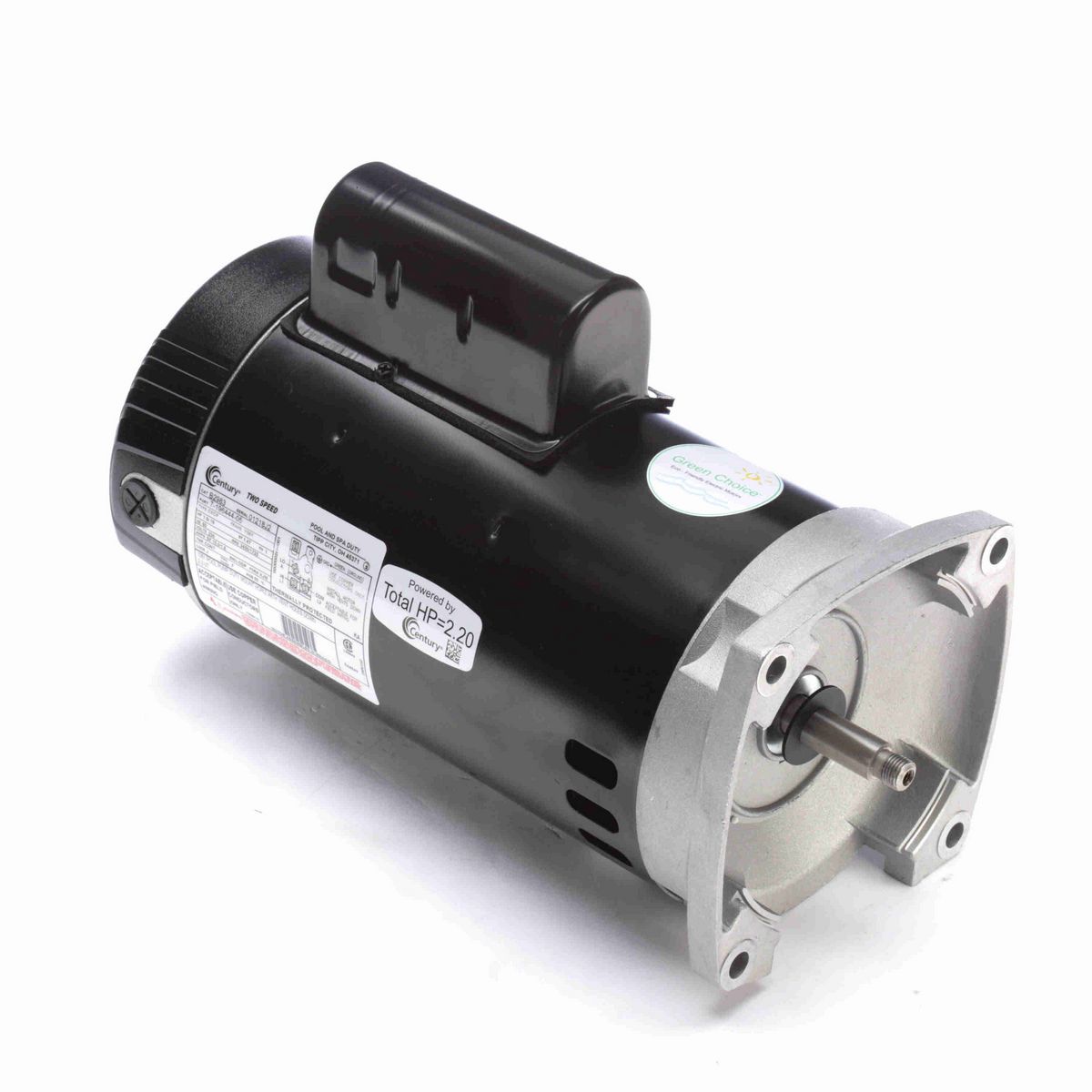 Century Pool Pump Motor, 1.5/.19 HP, 1 Ph, 60 Hz, 230 V, 3600 RPM, Y56Y Frame, ODP - B2983
