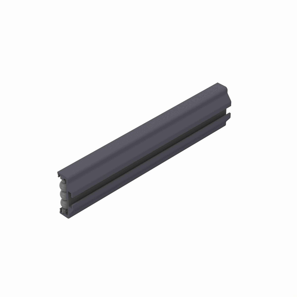 System Plast Flexible Speedrail: 0.86"W X 1.9"H X 120"L Grey PVC - VG-687FLEX-1.4-10