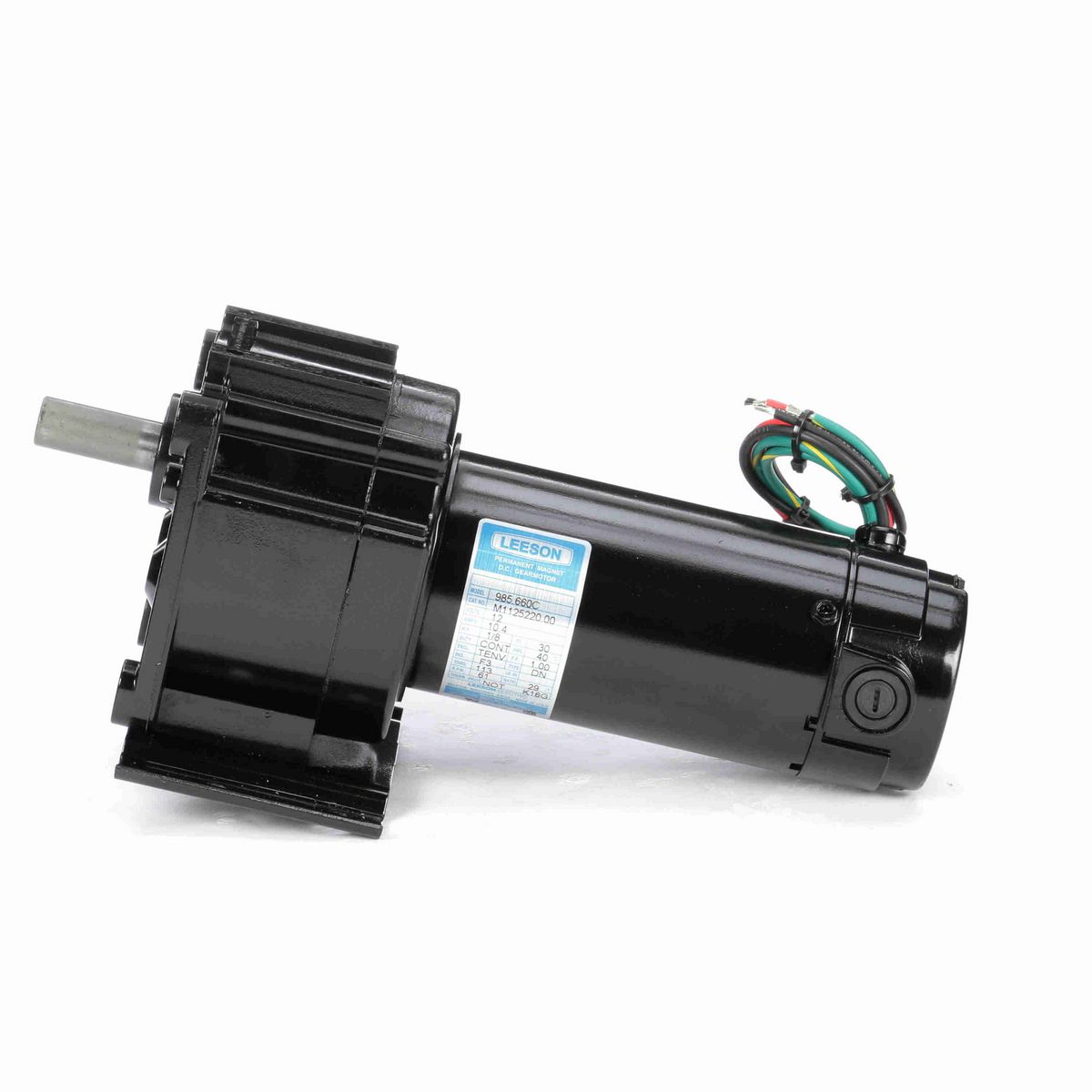 LEESON Parallel Shaft Gearmotor, 0.13 HP, 12 V, 61 RPM, 30 Frame, TENV - M1125220.00